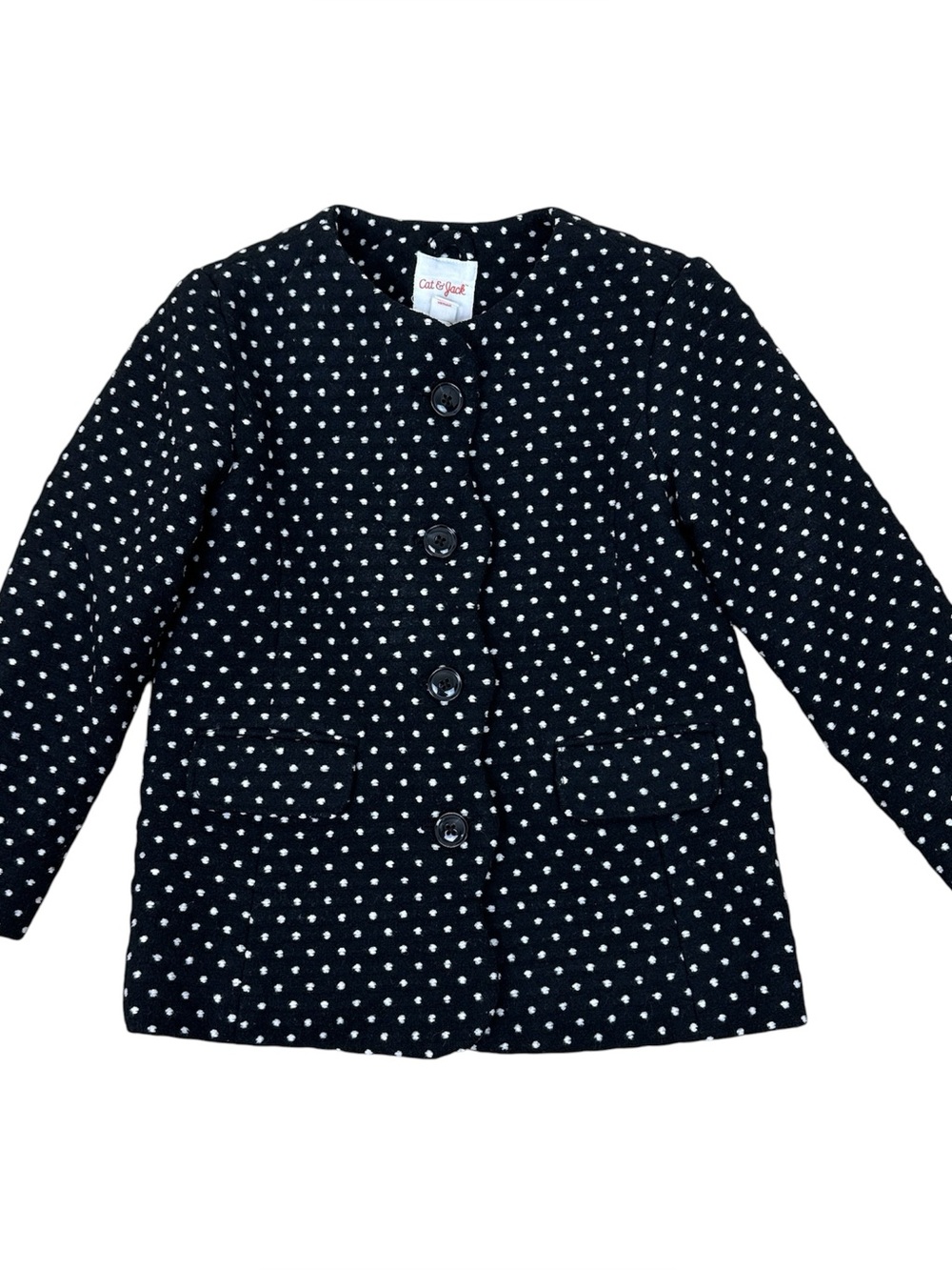 Cat & Jack Polkadot Black and White Coat